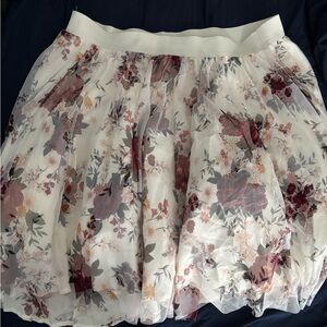 Torrid Floral Mini Skirt - White and Purple